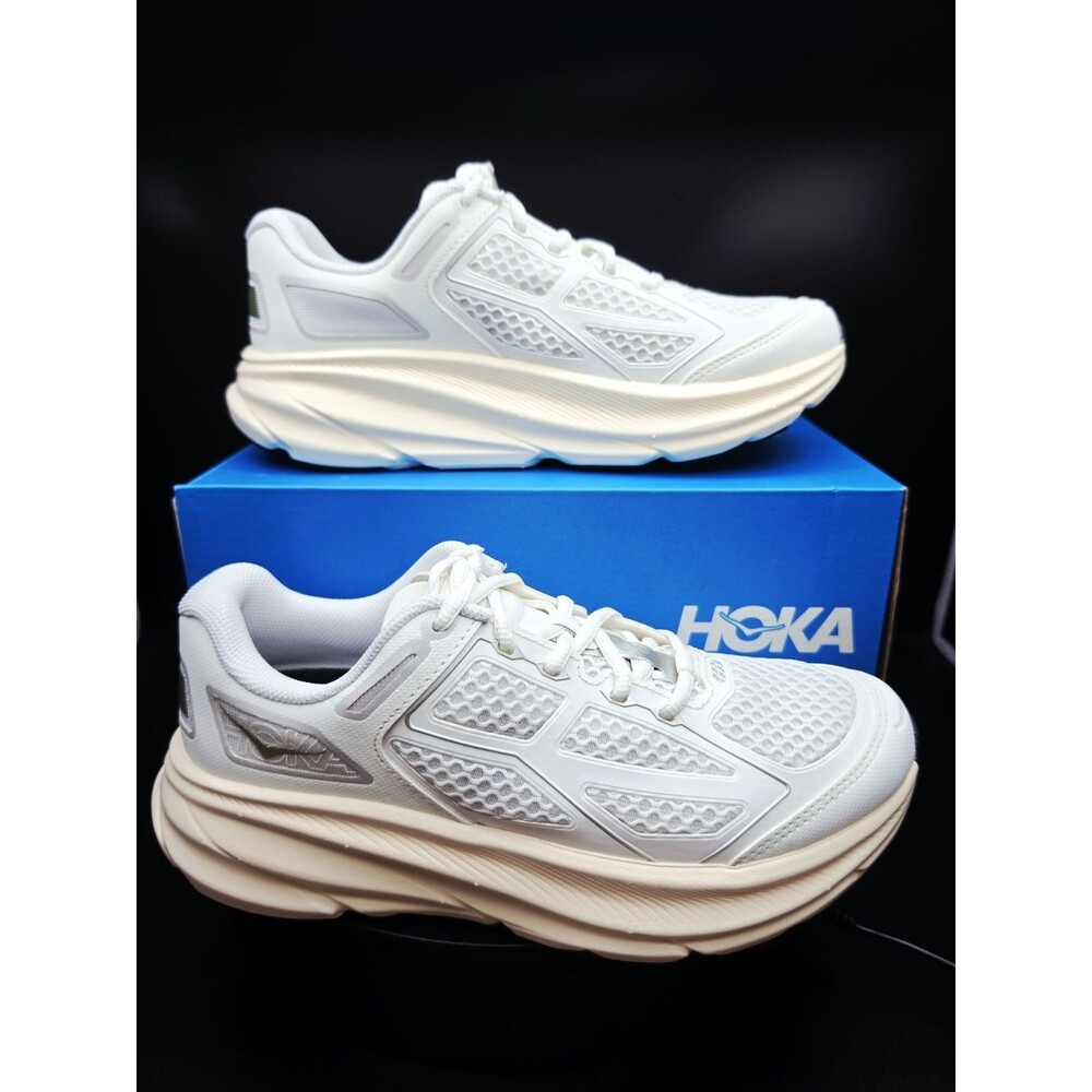 HOKA Clifton One9 Low Top Mesh Sneaker Frost/Cosmic Cream/Grey US 7.5M/8.5W